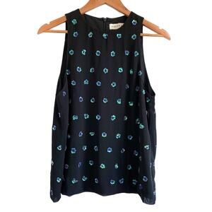 Keepsake The Label Sequin Flower High Neck Floral Sleeveless Top Black Medium